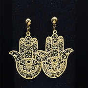 Boucles d'oreilles main de Fatma dorée Bijoux Musulmans boucles d'oreilles Bijoux Musulmans