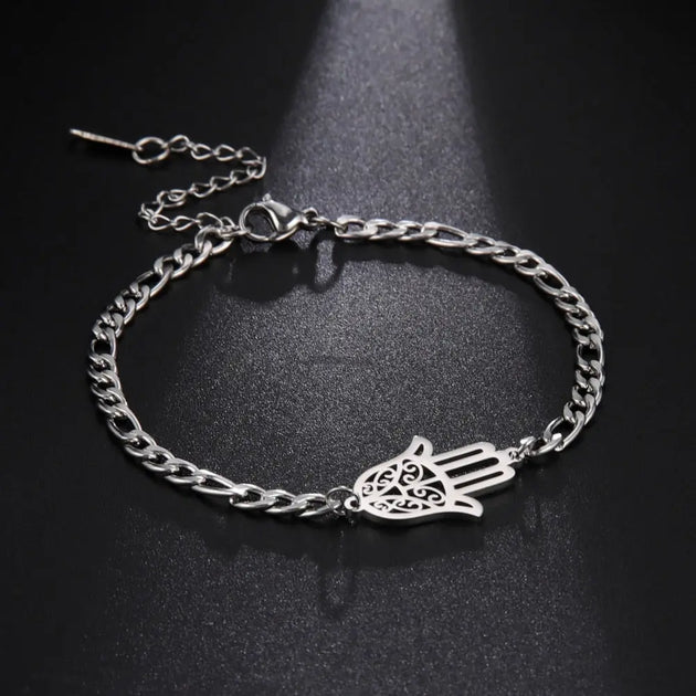 Bracelet Cordon Charms Symbolic Main de Fatma - argent