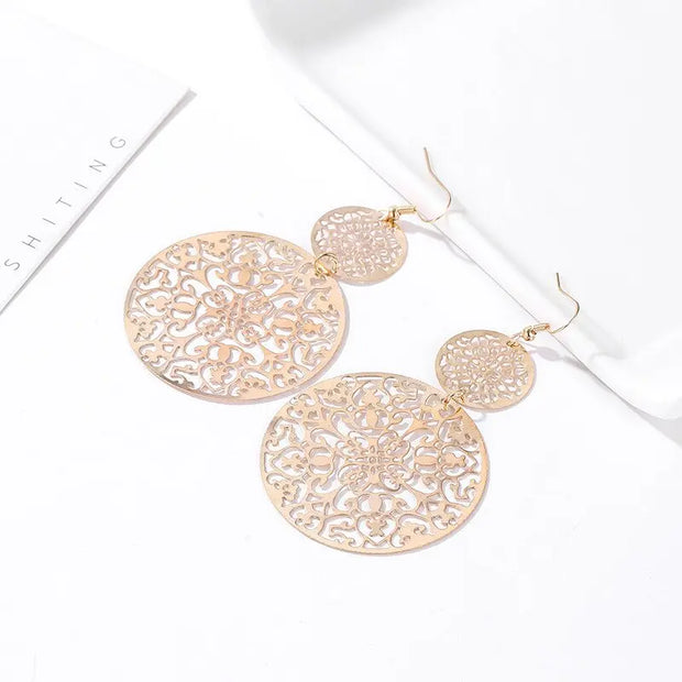 Boucles d'oreilles à disque creux dorée Bijoux Musulmans  Bijoux Musulmans