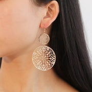 Boucles d'oreilles à disque creux dorée Bijoux Musulmans  Bijoux Musulmans