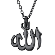 Collier allah pendentif noir