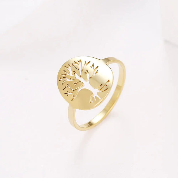 Bague arbre de vie dorée Bijoux Musulmans bagues Bijoux Musulmans