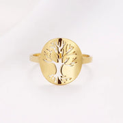 Bague arbre de vie dorée Bijoux Musulmans bagues Bijoux Musulmans
