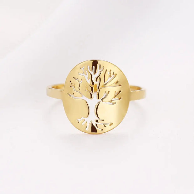 Bague arbre de vie dorée Bijoux Musulmans bagues Bijoux Musulmans
