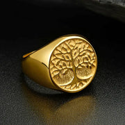 Bague chevalière arbre de vie dorée Bijoux Musulmans bagues Bijoux Musulmans