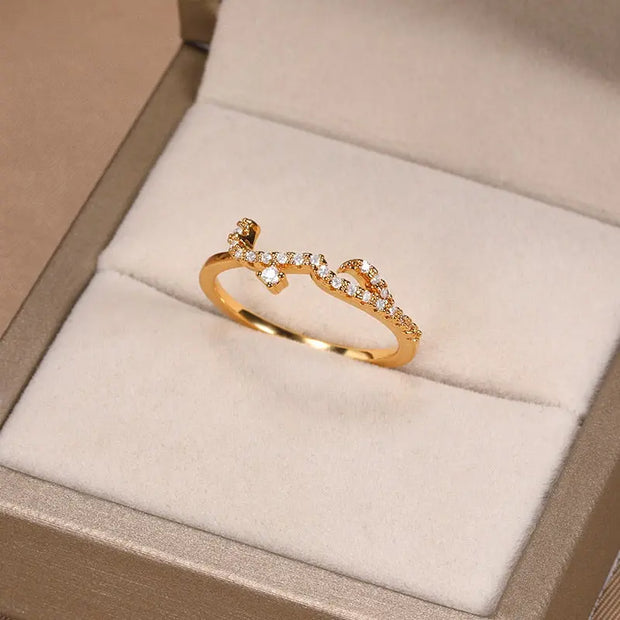 Bague d'amour arabe dorée Bijoux Musulmans bagues Bijoux Musulmans