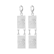 Boucles d'oreilles Allah carrée argentée Bijoux Musulmans boucles d'oreilles Bijoux Musulmans