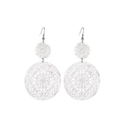 Boucles d'oreilles à disque creux argentée Bijoux Musulmans boucles d'oreilles Bijoux Musulmans
