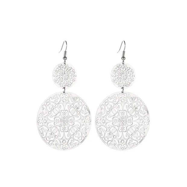 Boucles d'oreilles à disque creux argentée Bijoux Musulmans boucles d'oreilles Bijoux Musulmans