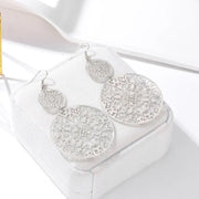 Boucles d'oreilles à disque creux argentée Bijoux Musulmans boucles d'oreilles Bijoux Musulmans