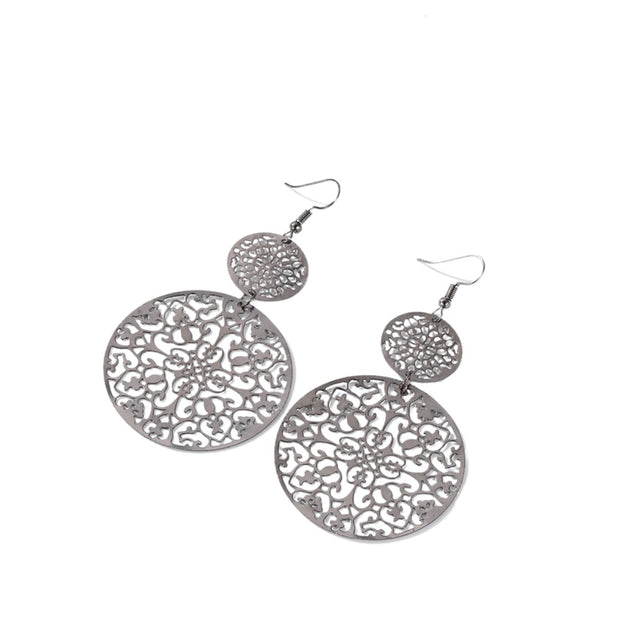 Boucles d'oreilles à disque creux noir Bijoux Musulmans boucles d'oreilles Bijoux Musulmans