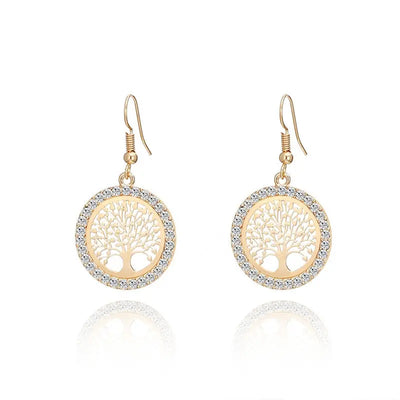 Boucles d'oreilles arbre de vie dorée Bijoux Musulmans boucles d'oreilles Bijoux Musulmans