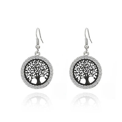 Boucles d'oreilles arbre de vie noir Bijoux Musulmans boucles d'oreilles Bijoux Musulmans