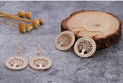 Boucles d'oreilles arbre de vie rose dorée Bijoux Musulmans boucles d'oreilles Bijoux Musulmans