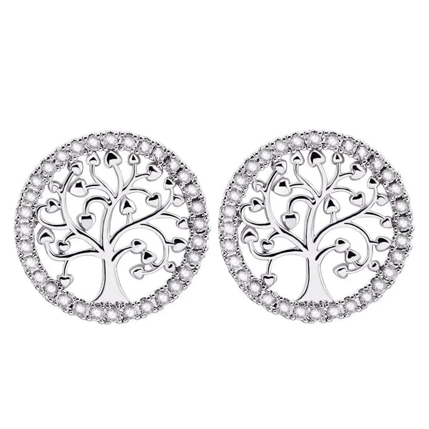 Boucles d'oreilles clou arbre de vie argentée Bijoux Musulmans boucles d'oreilles Bijoux Musulmans