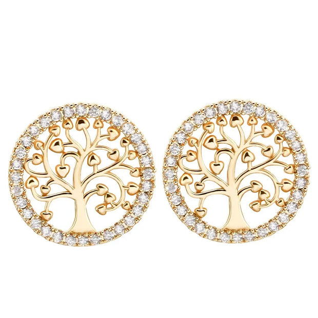 Boucles d'oreilles clou arbre de vie dorée Bijoux Musulmans boucles d'oreilles Bijoux Musulmans