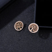 Boucles d'oreilles clou arbre de vie dorée Bijoux Musulmans boucles d'oreilles Bijoux Musulmans