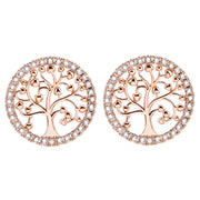 Boucles d'oreilles clou arbre de vie rose dorée Bijoux Musulmans boucles d'oreilles Bijoux Musulmans