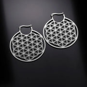 Boucles d'oreilles fleur de vie argentée Bijoux Musulmans boucles d'oreilles Bijoux Musulmans