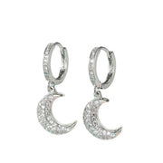 Boucles d'oreilles lune argentée Bijoux Musulmans boucles d'oreilles Bijoux Musulmans