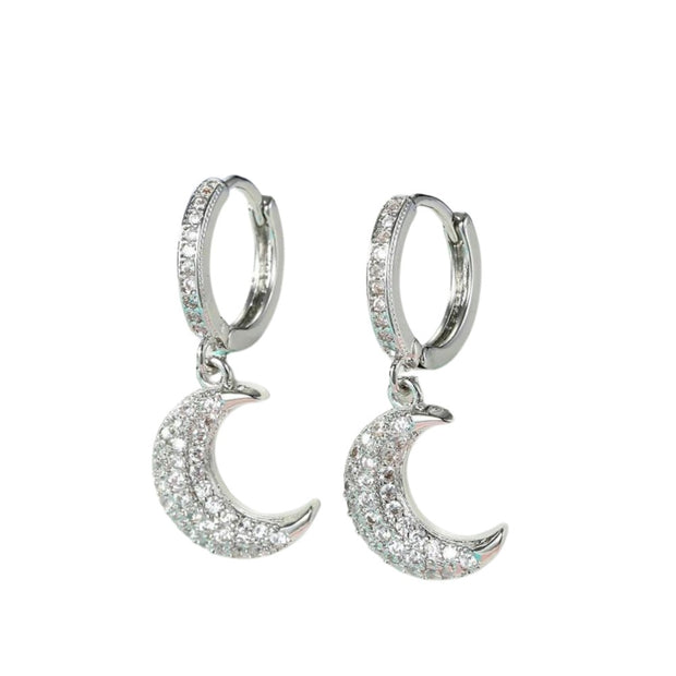 Boucles d'oreilles lune argentée Bijoux Musulmans boucles d'oreilles Bijoux Musulmans