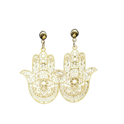 Boucles d'oreilles main de Fatma dorée Bijoux Musulmans boucles d'oreilles Bijoux Musulmans
