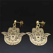 Boucles d'oreilles main de Fatma dorée Bijoux Musulmans boucles d'oreilles Bijoux Musulmans