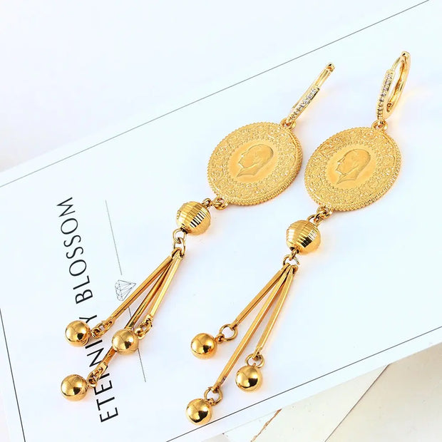 Boucles d'oreilles pièce de monnaie Bijoux Musulmans boucles d'oreilles Bijoux Musulmans