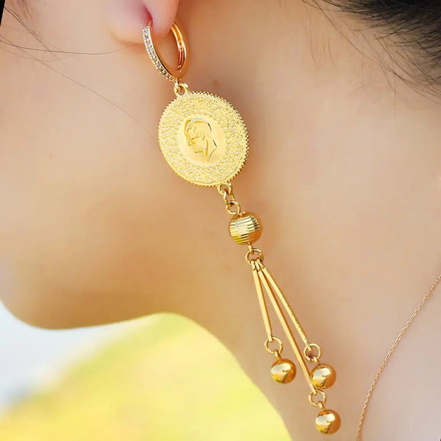 Boucles d'oreilles pièce de monnaie Bijoux Musulmans boucles d'oreilles Bijoux Musulmans