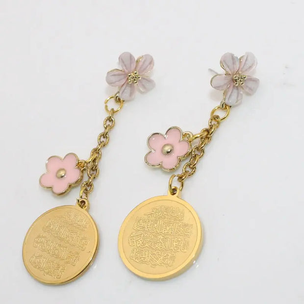 boucle d'oreilles musulman avec fleur Bijoux Musulmans boucles d'oreilles Bijoux Musulmans
