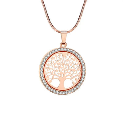 Collier arbre de vie rose doré Bijoux Musulmans colliers Bijoux Musulmans