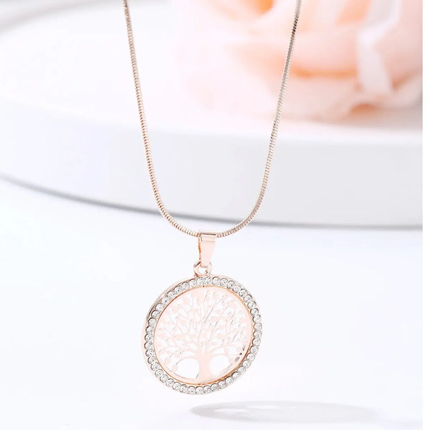 Collier arbre de vie rose doré Bijoux Musulmans colliers Bijoux Musulmans