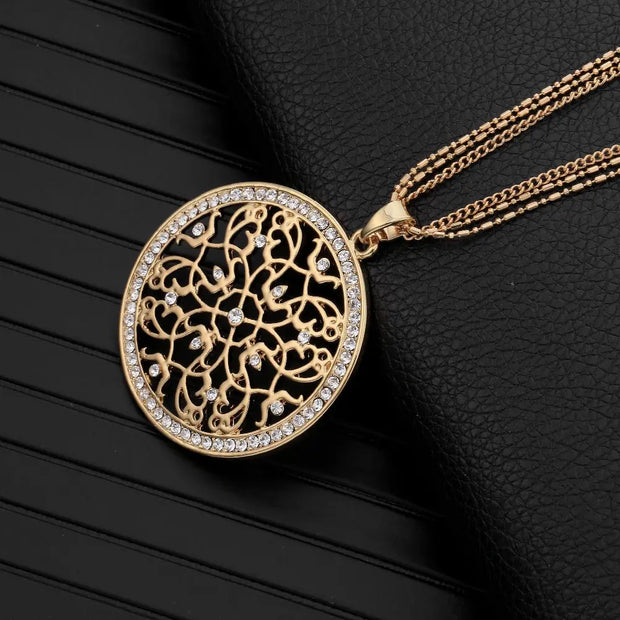 Collier fleur de vie doré Bijoux Musulmans colliers Bijoux Musulmans