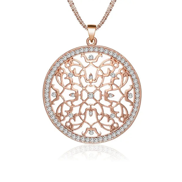 Collier fleur de vie rose doré Bijoux Musulmans colliers Bijoux Musulmans